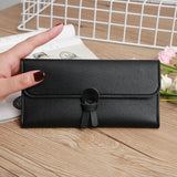 Women Wallets Zipper Purses Red Long Clutch Soft PU Leather Money Bag