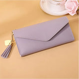 Women's Zipper Clutch Wallet Soft PU Leather Gray Red Long Purse