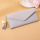 Women's Zipper Clutch Wallet Soft PU Leather Gray Red Long Purse