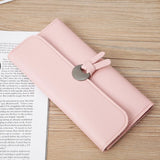 Women Wallets Zipper Purses Red Long Clutch Soft PU Leather Money Bag