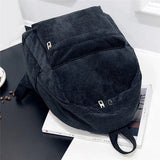 Corduroy Student Girls Casual Rucksack School Bag For Teens