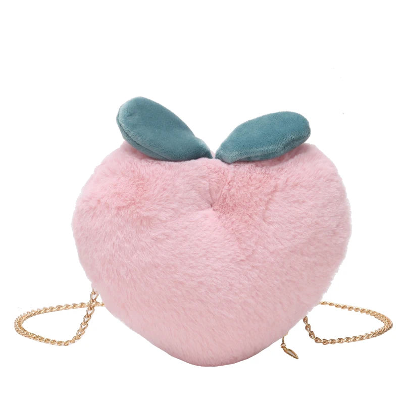 Plush Heart Women's Handbag Chain Shoulder Messenger bag