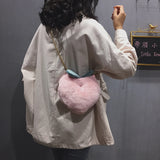 Plush Heart Women's Handbag Chain Shoulder Messenger bag