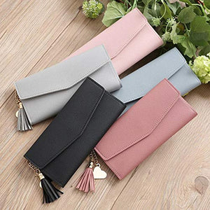 Womens Zipper Wallet Long Clutch Soft PU Leather Money Bag