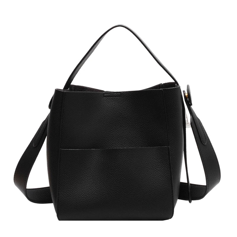 Women Shoulder Bags PU Leather Casual Bucket High Capacity Multi-function