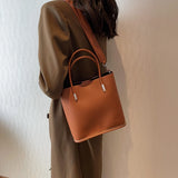 Fashionable Tote Women Shoulder Bags PU Leather High Capacity Multi-function