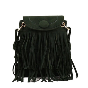 Fashionable Tassels Women Bags PU Leather Handbag Large Capacity Crossbody