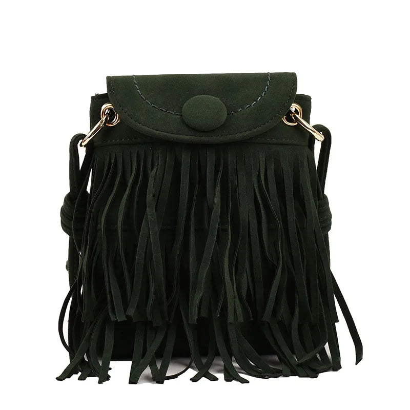 Fashionable Tassels Women Bags PU Leather Handbag Large Capacity Crossbody