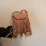 Fashionable Tassels Women Bags PU Leather Handbag Large Capacity Crossbody