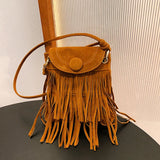 Fashionable Tassels Women Bags PU Leather Handbag Large Capacity Crossbody