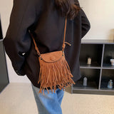 Fashionable Tassels Women Bags PU Leather Handbag Large Capacity Crossbody