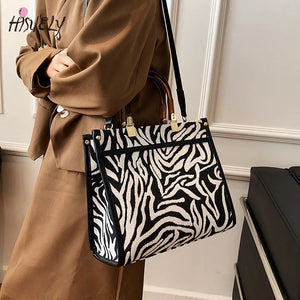 Leopard Pattern PU Leather Shoulder Bag for Women