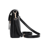 Mini PU Leather Crossbody Bag for Women Girls - Solid Color Flap Shoulder Purse