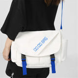 Canvas Teenager Shoulder Bag Casual Women Men Crossbody Purse
