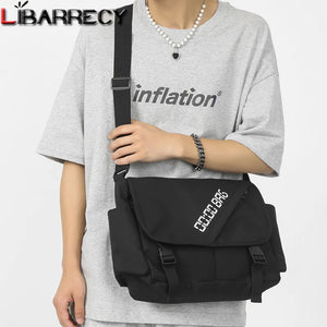 Canvas Teenager Shoulder Bag Casual Women Men Crossbody Purse