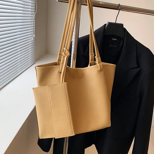 Women Casual Tote Bags PU Leather Shoulder Large Capacity Crossbody Soft Handbag