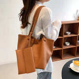 Women Casual Tote Bags PU Leather Shoulder Large Capacity Crossbody Soft Handbag