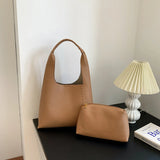 Women Casual Tote PU Leather Shoulder Bucket Bag Large Capacity
