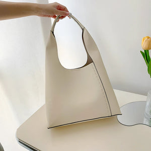 Women Casual Tote PU Leather Shoulder Bucket Bag Large Capacity