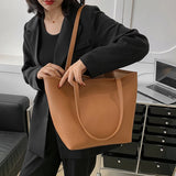 Women Casual Tote Soft Shoulder Bag Large Capacity Handbag