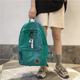 Green Women Laptop Backpack College Student School Bag