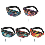 Leaf Printed Waist Bag Large Capacity Fanny Pack Men's Belt Women Casual Canvas