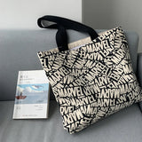 Graffiti Canvas Shoulder Bag for Women Large Capacity