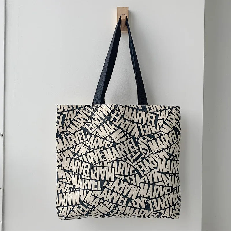 Graffiti Canvas Shoulder Bag for Women Large Capacity