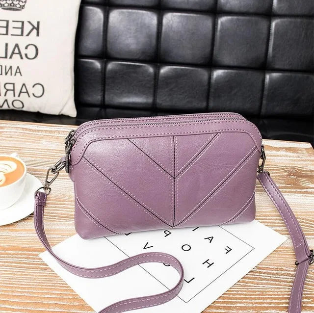 Women Crossbody Bag Zipper PU Leather Shoulder Tote Clutch Bag
