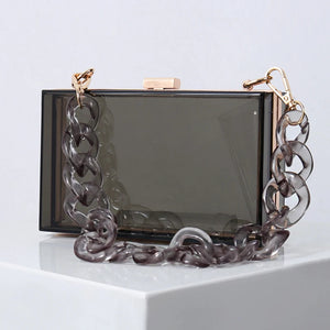 Clear Acrylic Clutch Purse Jelly Bag Crossbody Shoulder Messanger Wallets
