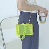 Clear Acrylic Clutch Purse Jelly Bag Crossbody Shoulder Messanger Wallets