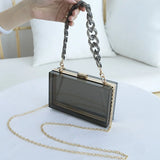 Clear Acrylic Clutch Purse Jelly Bag Crossbody Shoulder Messanger Wallets