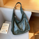 Vintage Leather Shoulder Bag for Women Handbag Tote Female Casual Hobo Bags