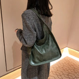Vintage Leather Shoulder Bag for Women Handbag Tote Female Casual Hobo Bags