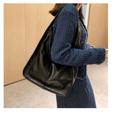 Vintage Leather Shoulder Bag for Women Handbag Tote Female Casual Hobo Bags