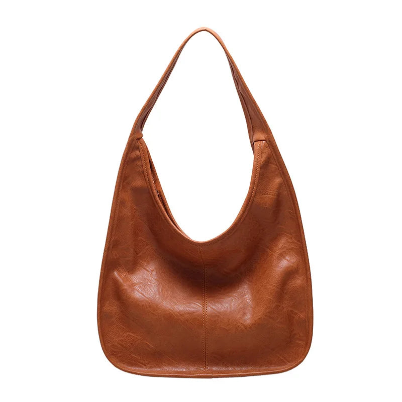 Vintage Leather Shoulder Bag for Women Handbag Tote Female Casual Hobo Bags