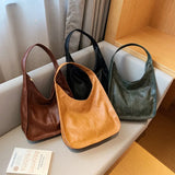 Vintage Leather Shoulder Bag for Women Handbag Tote Female Casual Hobo Bags