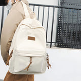 Canvas School Backpack for Teenage Boys Girls College Student