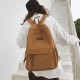 Canvas School Backpack for Teenage Boys Girls College Student