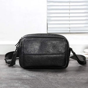 Men's Casual Messenger Bag PU Leather Small Crossbody Shoulder Bags
