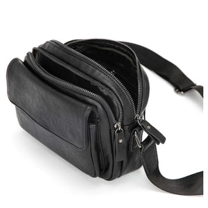 Men's Casual Messenger Bag PU Leather Small Crossbody Shoulder Bags