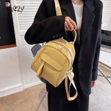 Waterproof Leather Women Backpack College Style Travel Rucksack