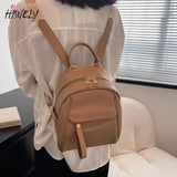 Waterproof Leather Women Backpack College Style Travel Rucksack