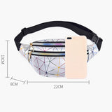 Holographic Waist Bag Fanny Pack Geometric Outdoor Travel Female Belt Bag