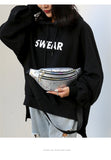 Holographic Waist Bag Fanny Pack Geometric Outdoor Travel Female Belt Bag