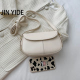 Solid Leather Crossbody Bags For Women Ladies Messenger Bag