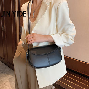 Solid Leather Crossbody Bags For Women Ladies Messenger Bag