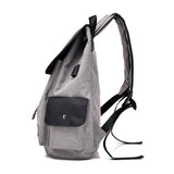 Men's USB Charging Backpack Laptop Bags Nylon Preppy School Bag Travel