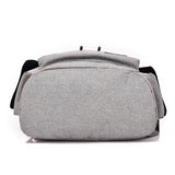 Men's USB Charging Backpack Laptop Bags Nylon Preppy School Bag Travel