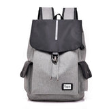 Men's USB Charging Backpack Laptop Bags Nylon Preppy School Bag Travel